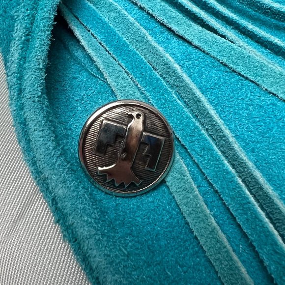 Vintage Suede Leather Fringe Jacket Western Boho Coat Blazer Festival Bohemian - Picture 7 of 9